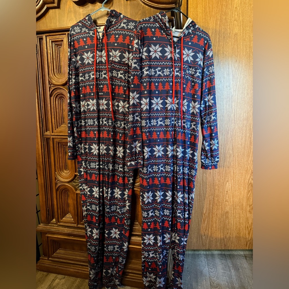 Festive Red and Blue Hooded Onesie
